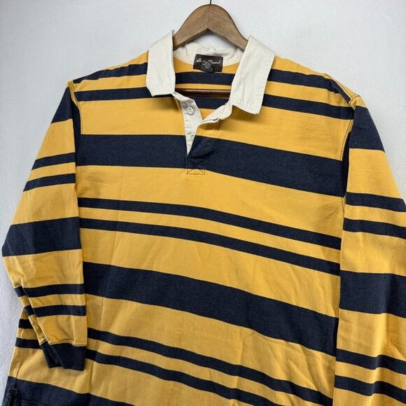 Eddie Bauer Other - Vintage Eddie Bauer Rugby Shirt Mens 2XL Yellow Blue Striped Collared Colorblock